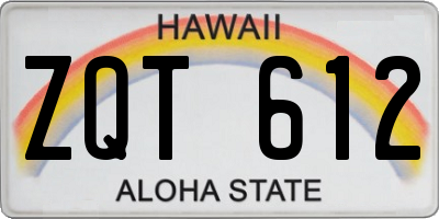 HI license plate ZQT612