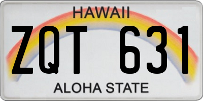 HI license plate ZQT631