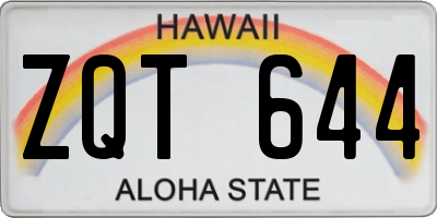 HI license plate ZQT644