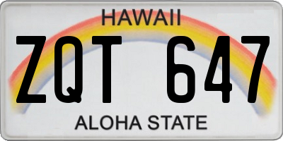 HI license plate ZQT647