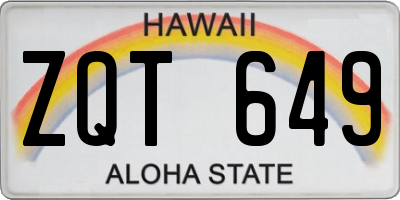 HI license plate ZQT649