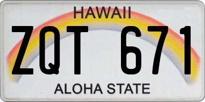 HI license plate ZQT671