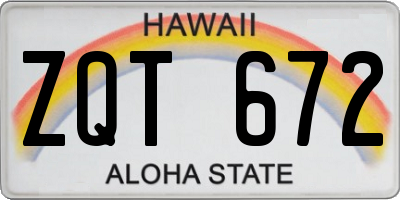 HI license plate ZQT672