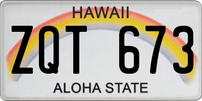 HI license plate ZQT673