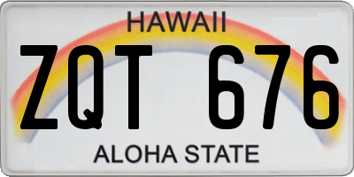 HI license plate ZQT676