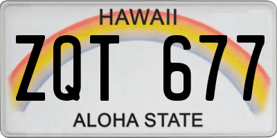 HI license plate ZQT677
