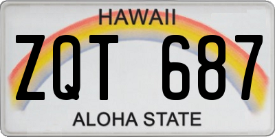 HI license plate ZQT687