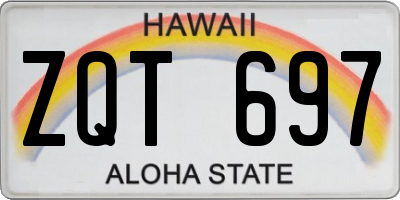 HI license plate ZQT697
