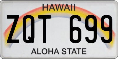 HI license plate ZQT699