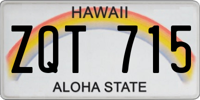 HI license plate ZQT715