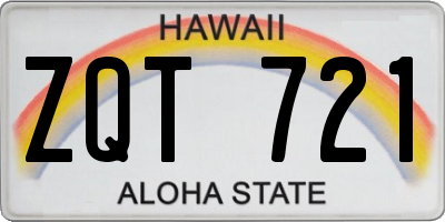 HI license plate ZQT721