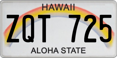 HI license plate ZQT725