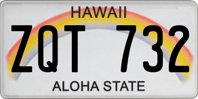 HI license plate ZQT732