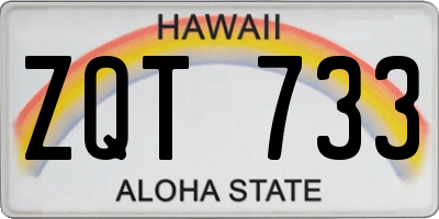 HI license plate ZQT733
