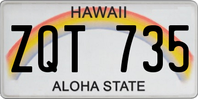HI license plate ZQT735