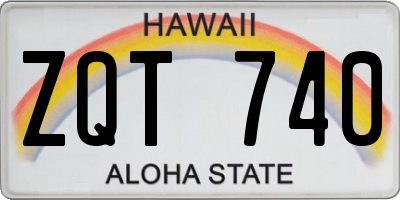 HI license plate ZQT740