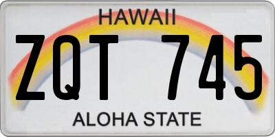 HI license plate ZQT745