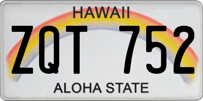 HI license plate ZQT752