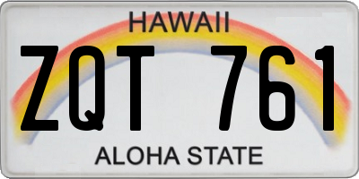 HI license plate ZQT761