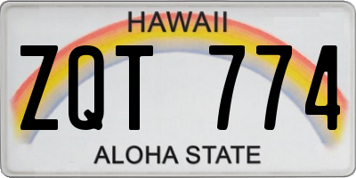 HI license plate ZQT774
