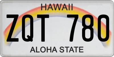 HI license plate ZQT780