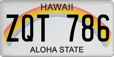 HI license plate ZQT786