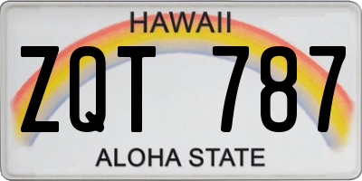 HI license plate ZQT787