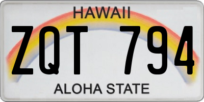 HI license plate ZQT794