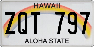 HI license plate ZQT797