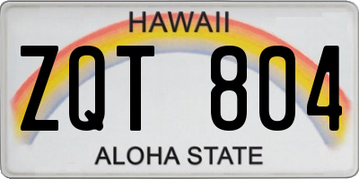 HI license plate ZQT804