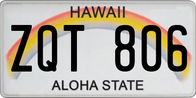 HI license plate ZQT806