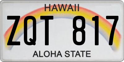 HI license plate ZQT817