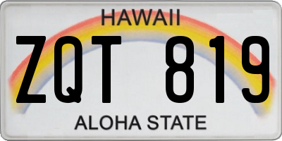 HI license plate ZQT819