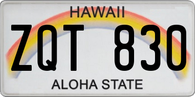 HI license plate ZQT830