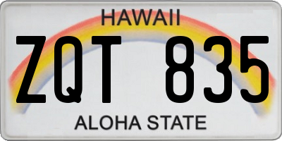 HI license plate ZQT835