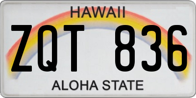 HI license plate ZQT836