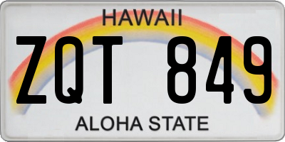 HI license plate ZQT849