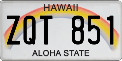 HI license plate ZQT851