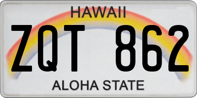 HI license plate ZQT862