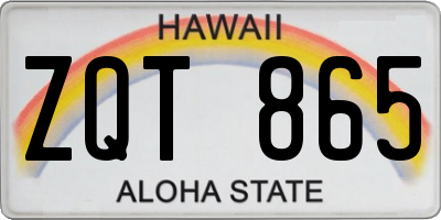 HI license plate ZQT865