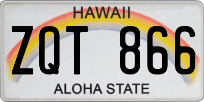 HI license plate ZQT866