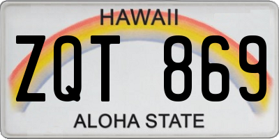 HI license plate ZQT869