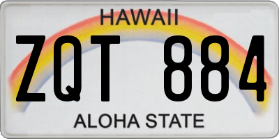HI license plate ZQT884