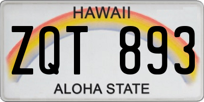 HI license plate ZQT893