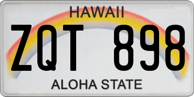 HI license plate ZQT898