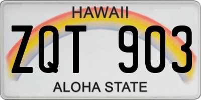 HI license plate ZQT903