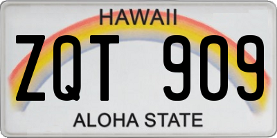 HI license plate ZQT909