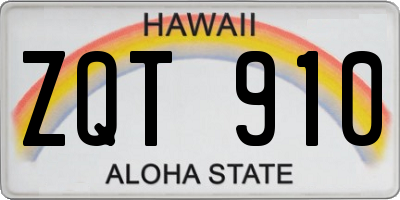 HI license plate ZQT910