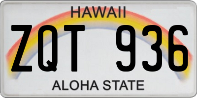 HI license plate ZQT936