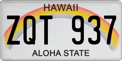 HI license plate ZQT937
